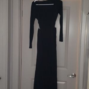 Black LS express low back maxi dress